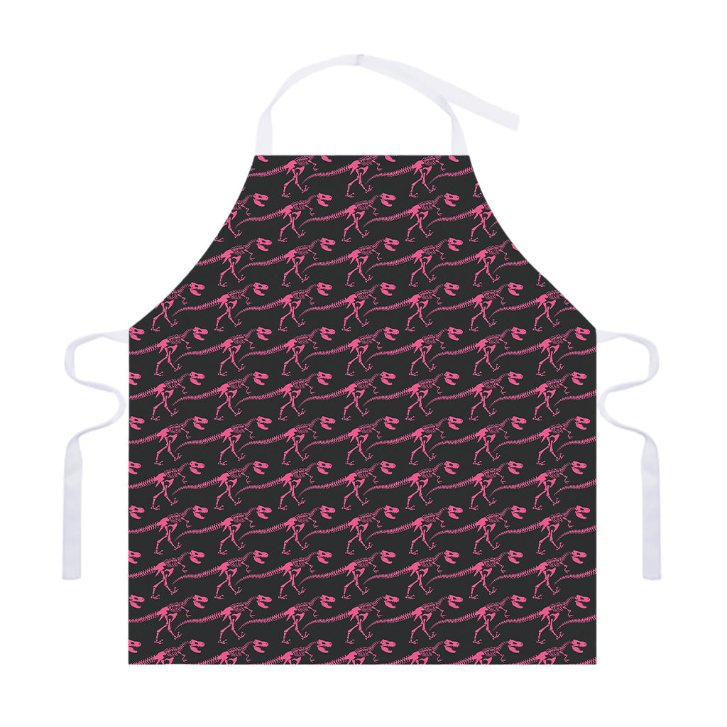 Pink Tyrannosaurus Fossil Pattern Print Adjustable Apron