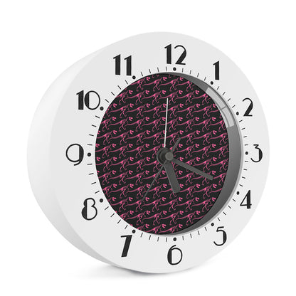 Pink Tyrannosaurus Fossil Pattern Print Alarm Clock