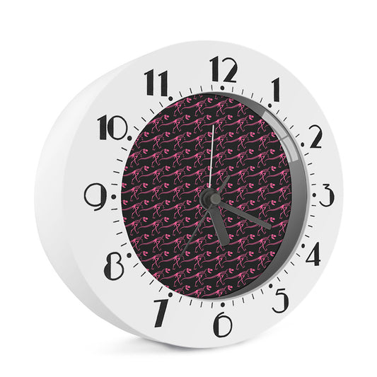 Pink Tyrannosaurus Fossil Pattern Print Alarm Clock