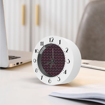 Pink Tyrannosaurus Fossil Pattern Print Alarm Clock