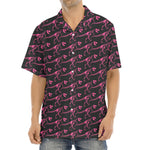 Pink Tyrannosaurus Fossil Pattern Print Aloha Shirt