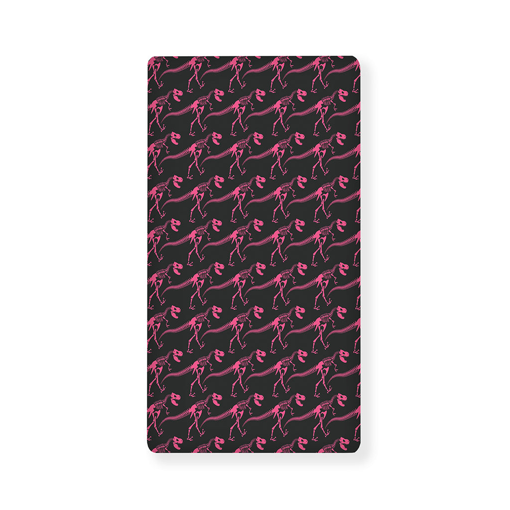 Pink Tyrannosaurus Fossil Pattern Print Baby Crib Sheet
