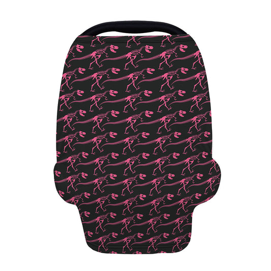 Pink Tyrannosaurus Fossil Pattern Print Baby Seat Cover