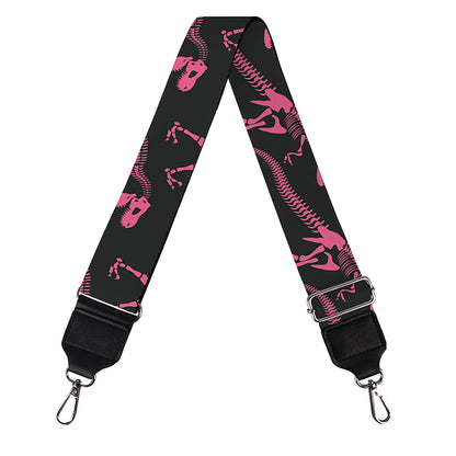 Pink Tyrannosaurus Fossil Pattern Print Bag Strap