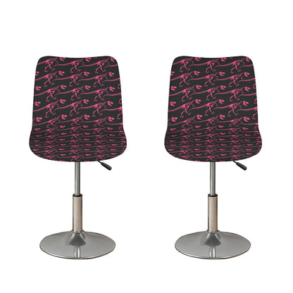 Pink Tyrannosaurus Fossil Pattern Print Bar Stool Covers