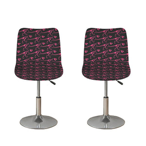 Pink Tyrannosaurus Fossil Pattern Print Bar Stool Covers