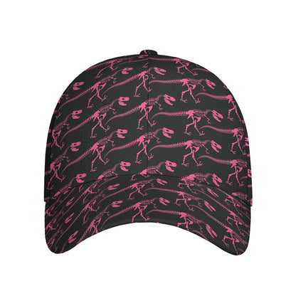 Pink Tyrannosaurus Fossil Pattern Print Baseball Cap