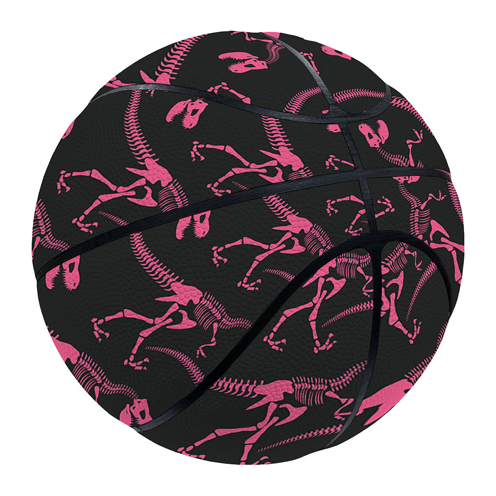 Pink Tyrannosaurus Fossil Pattern Print Basketball