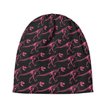 Pink Tyrannosaurus Fossil Pattern Print Beanie