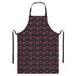 Pink Tyrannosaurus Fossil Pattern Print Bib Apron With Pocket