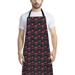 Pink Tyrannosaurus Fossil Pattern Print Bib Apron With Pocket