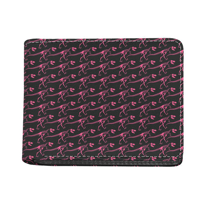 Pink Tyrannosaurus Fossil Pattern Print Bifold Wallet