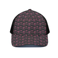 Pink Tyrannosaurus Fossil Pattern Print Black Mesh Trucker Hat