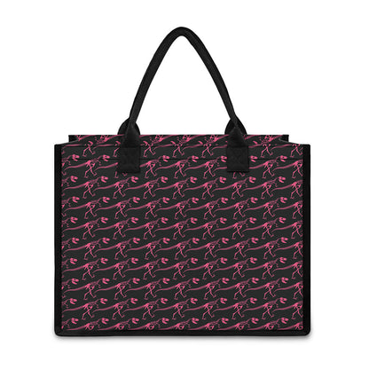Pink Tyrannosaurus Fossil Pattern Print Canvas Tote Bag