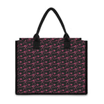 Pink Tyrannosaurus Fossil Pattern Print Canvas Tote Bag