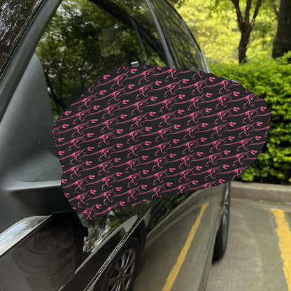 Pink Tyrannosaurus Fossil Pattern Print Car Side Mirror Covers
