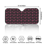 Pink Tyrannosaurus Fossil Pattern Print Car Windshield Sun Shade