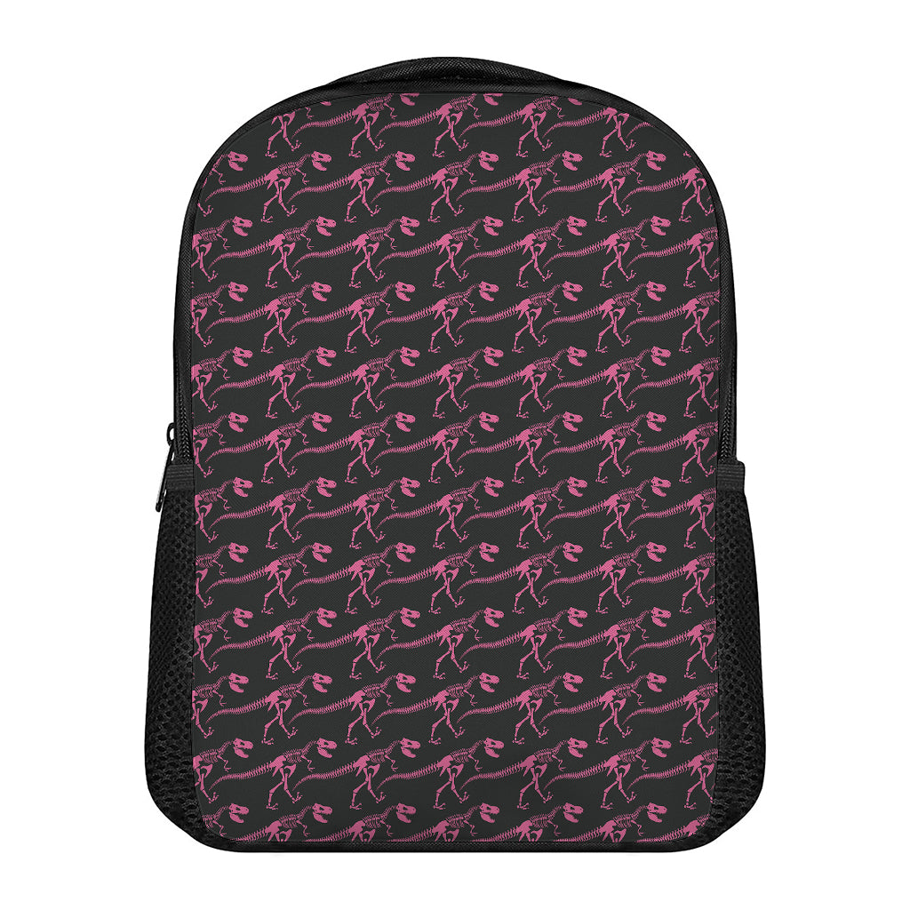 Pink Tyrannosaurus Fossil Pattern Print Casual Backpack