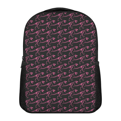 Pink Tyrannosaurus Fossil Pattern Print Casual Backpack