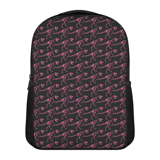 Pink Tyrannosaurus Fossil Pattern Print Casual Backpack