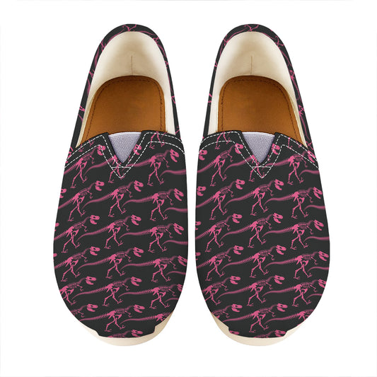 Pink Tyrannosaurus Fossil Pattern Print Casual Shoes