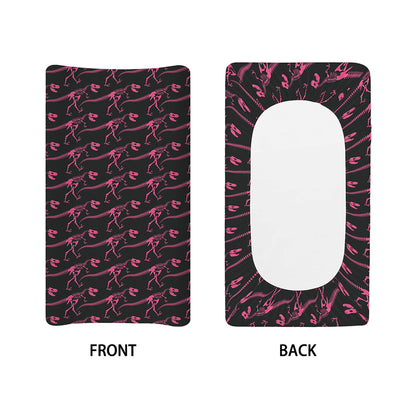 Pink Tyrannosaurus Fossil Pattern Print Changing Pad Cover