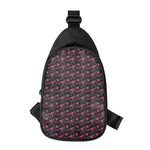 Pink Tyrannosaurus Fossil Pattern Print Chest Bag