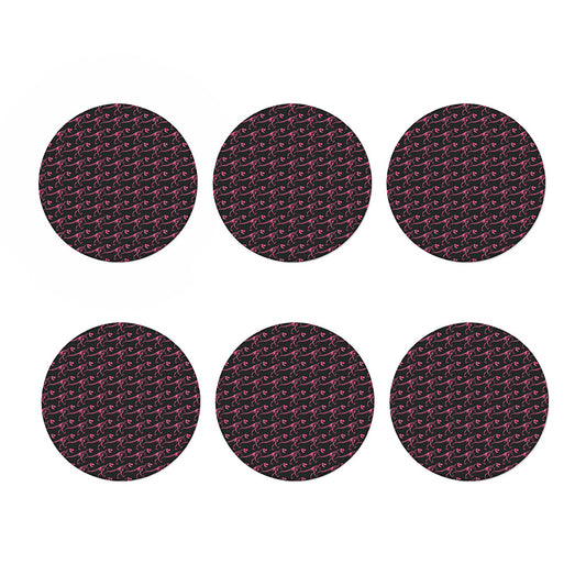 Pink Tyrannosaurus Fossil Pattern Print Coaster Set
