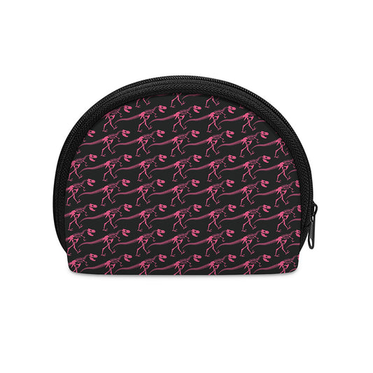 Pink Tyrannosaurus Fossil Pattern Print Coin Purse