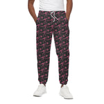 Pink Tyrannosaurus Fossil Pattern Print Cotton Pants