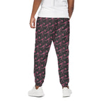 Pink Tyrannosaurus Fossil Pattern Print Cotton Pants