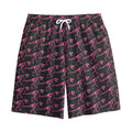 Pink Tyrannosaurus Fossil Pattern Print Cotton Shorts
