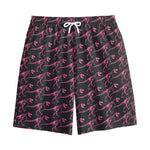 Pink Tyrannosaurus Fossil Pattern Print Cotton Shorts