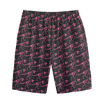 Pink Tyrannosaurus Fossil Pattern Print Cotton Shorts