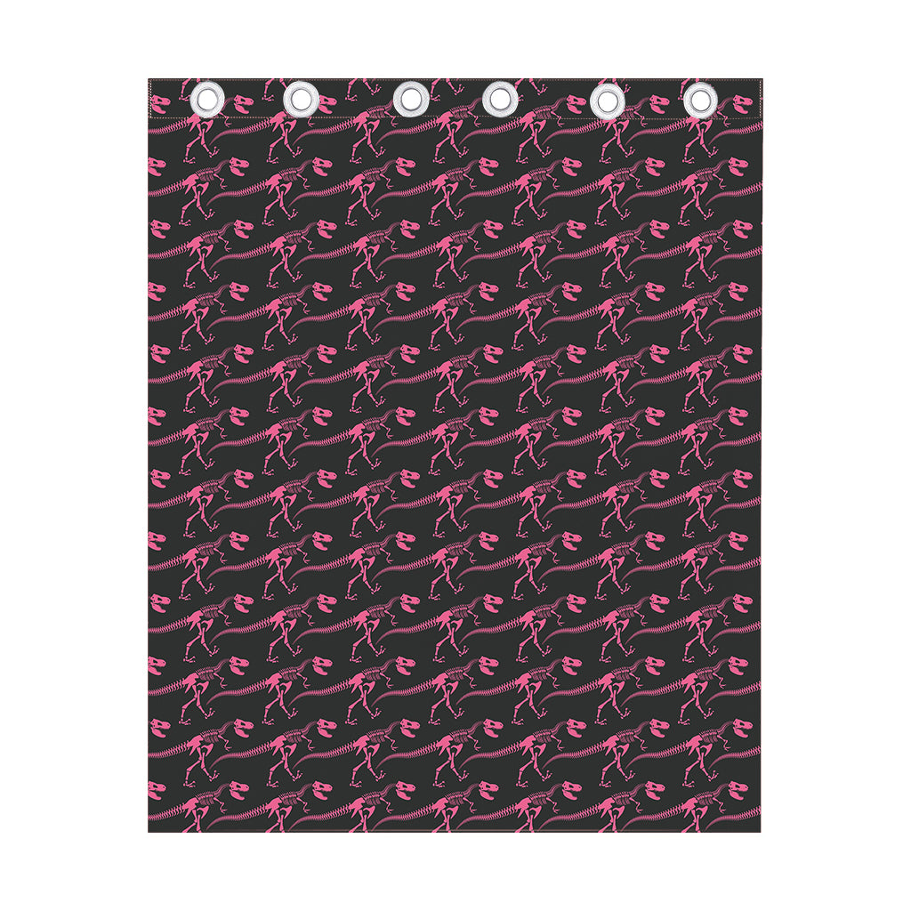 Pink Tyrannosaurus Fossil Pattern Print Curtain