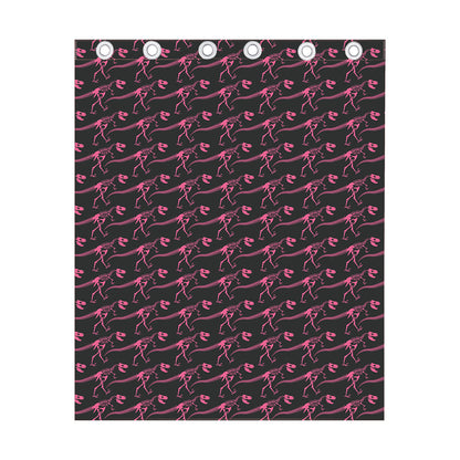 Pink Tyrannosaurus Fossil Pattern Print Curtain