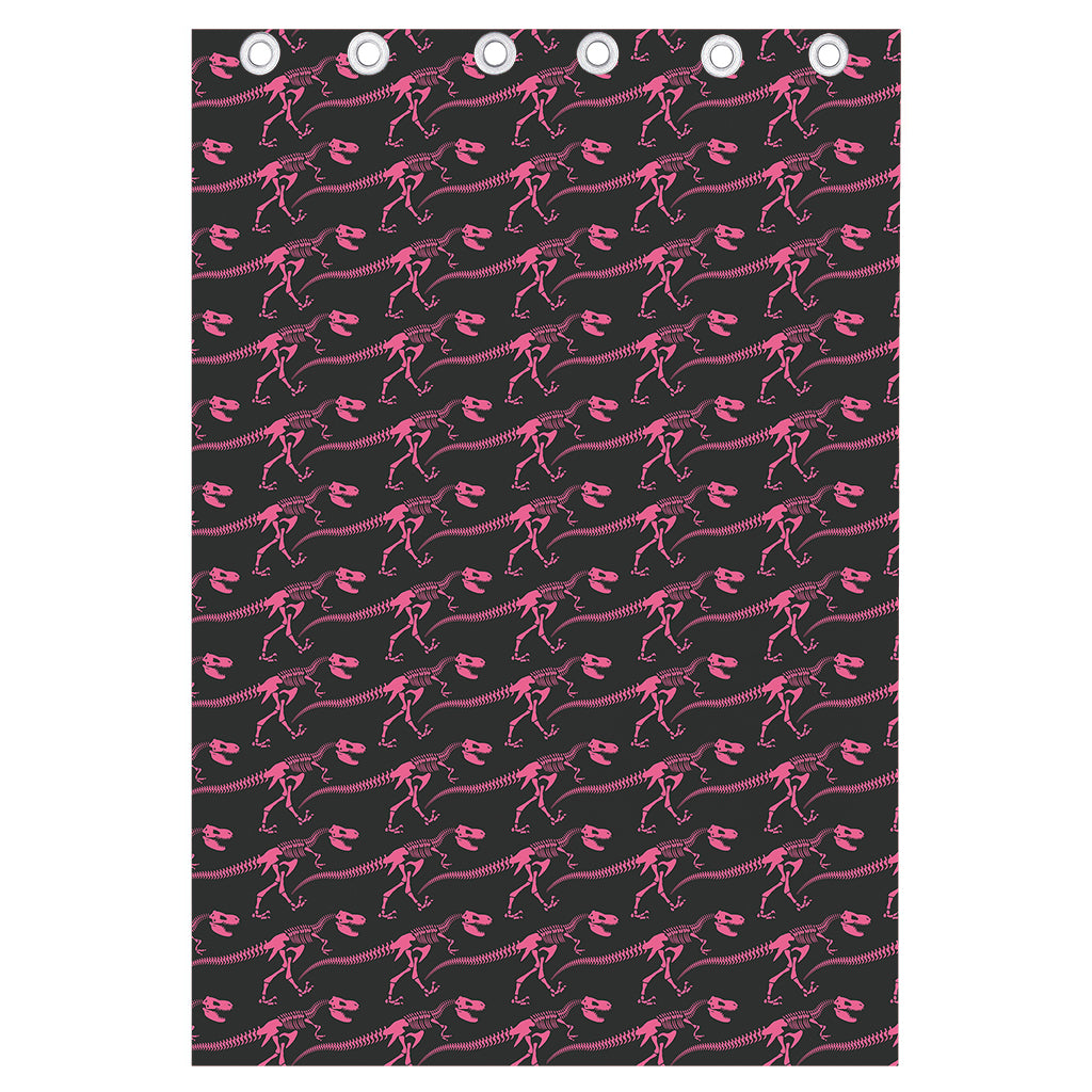 Pink Tyrannosaurus Fossil Pattern Print Curtain