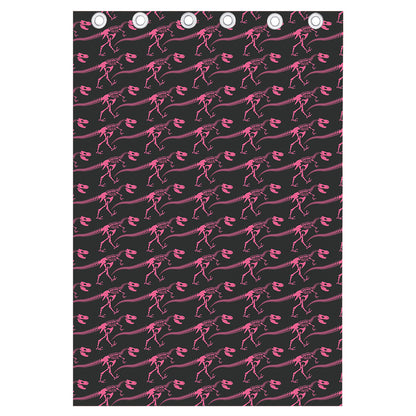 Pink Tyrannosaurus Fossil Pattern Print Curtain