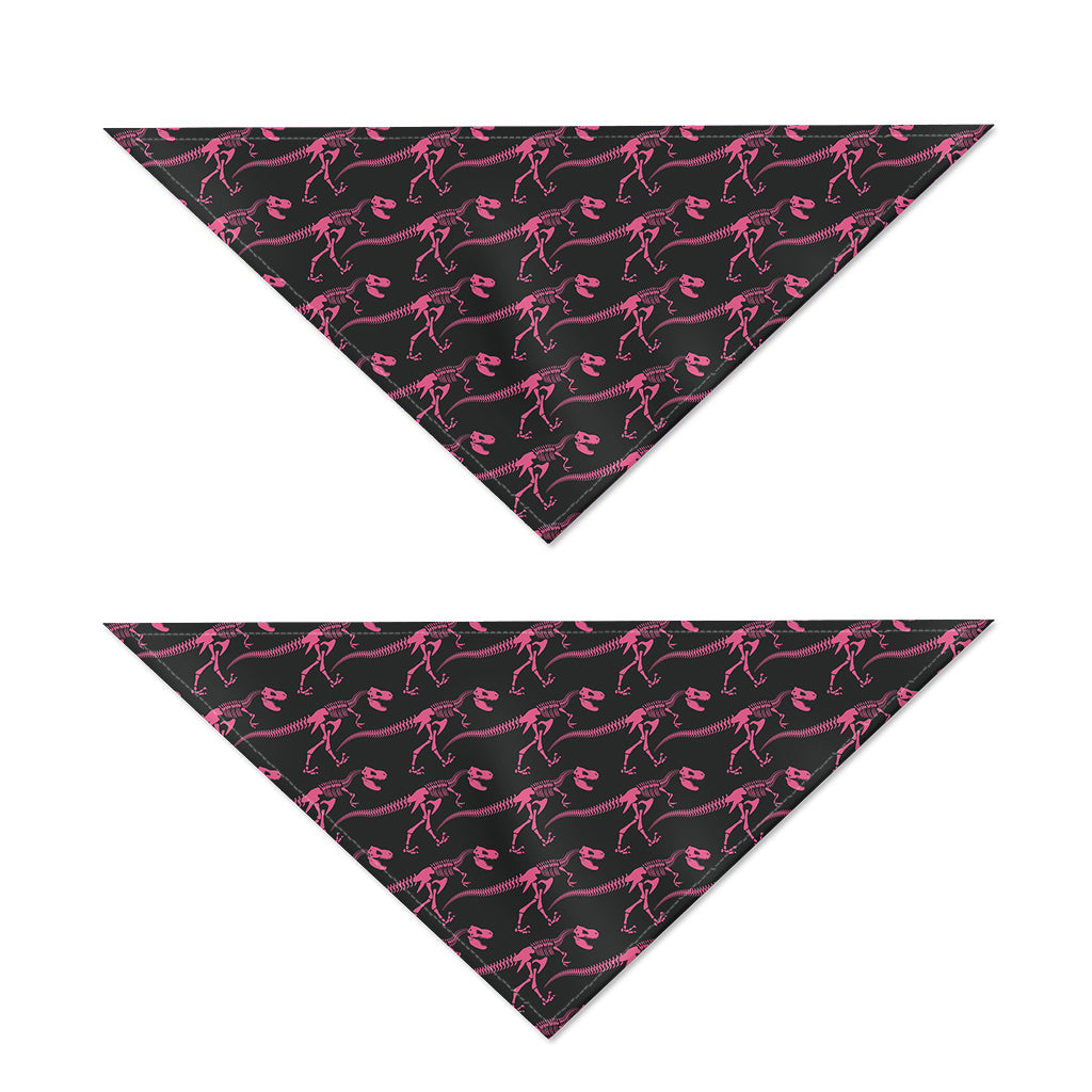 Pink Tyrannosaurus Fossil Pattern Print Dog Bandana