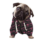 Pink Tyrannosaurus Fossil Pattern Print Dog Zip Up Hoodie