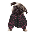 Pink Tyrannosaurus Fossil Pattern Print Dog Zip Up Jacket