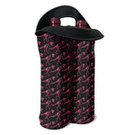 Pink Tyrannosaurus Fossil Pattern Print Double Neoprene Wine Tote
