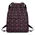 Pink Tyrannosaurus Fossil Pattern Print Drawstring Backpack