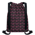Pink Tyrannosaurus Fossil Pattern Print Drawstring Backpack