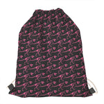 Pink Tyrannosaurus Fossil Pattern Print Drawstring Bag
