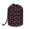 Pink Tyrannosaurus Fossil Pattern Print Drawstring Makeup Bag