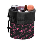 Pink Tyrannosaurus Fossil Pattern Print Drawstring Makeup Bag