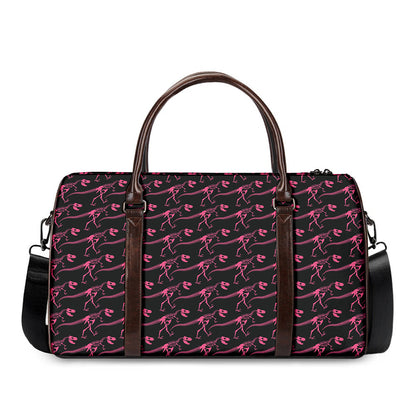 Pink Tyrannosaurus Fossil Pattern Print Duffle Bag
