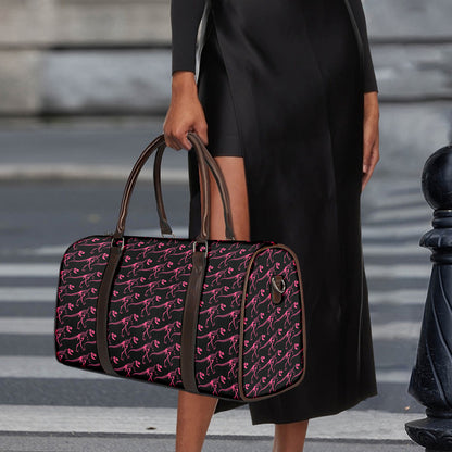 Pink Tyrannosaurus Fossil Pattern Print Duffle Bag