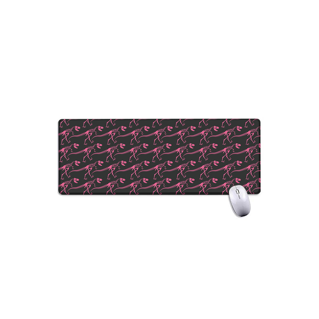 Pink Tyrannosaurus Fossil Pattern Print Extended Mouse Pad